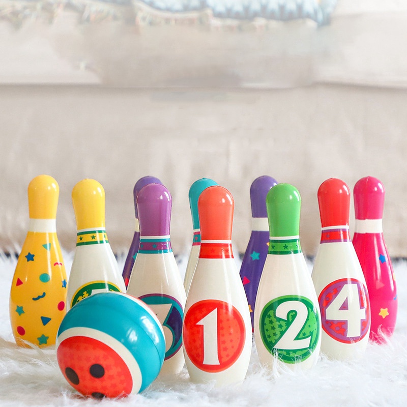 Bộ Đồ Chơi Bowling 6 Chấu 2 Quả Bóng Nhiều Màu Cho Trẻ Em