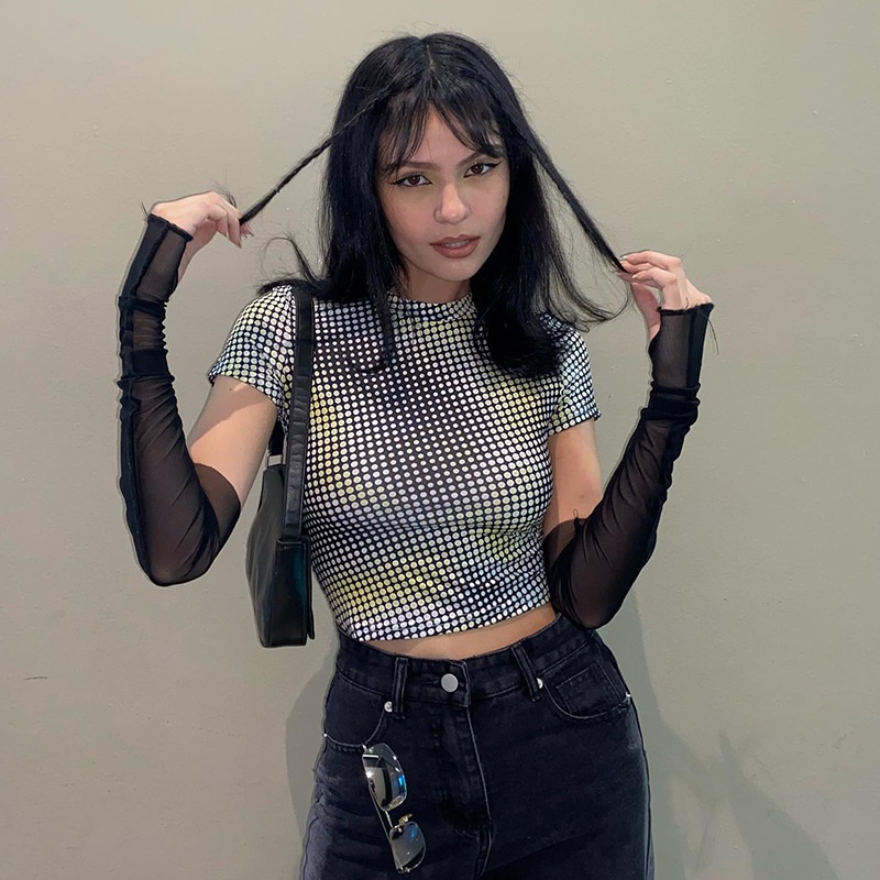 Áo Thun Nữ Tay Dài Chấm Bi Thời Trang Trẻ Trung