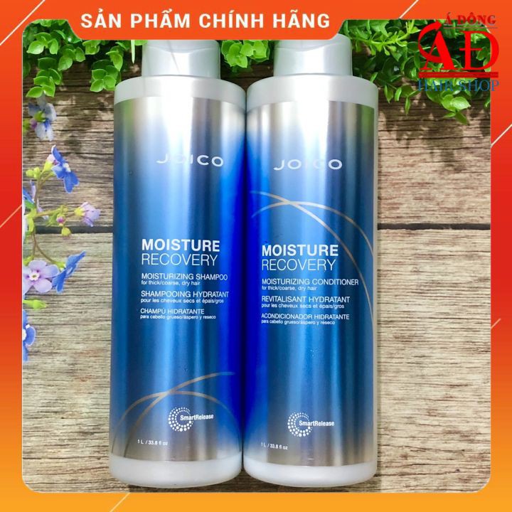 Bộ dầu gội xả Joico Moiture Recovery dưỡng ẩm rong biển cho tóc khô hư tổn 1000ml (USA)