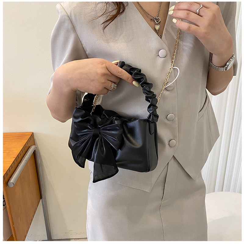 Túi Đeo Vai Hình Đám Mây Đính Nơ Màu Trơn Đơn Giản NB00029