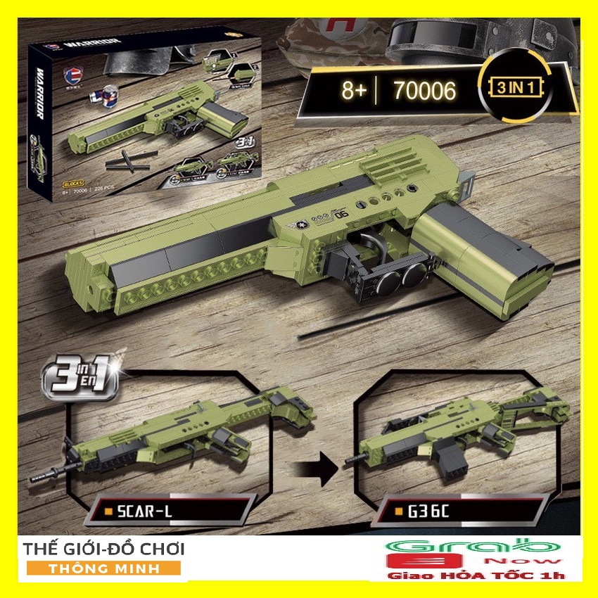 Bộ đồ chơi xếp hình lego lắp ráp riểu pubg 3 IN 1