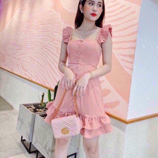 BB178 Đầm cánh tiên bèo gấu 2 tầng xinh xắn