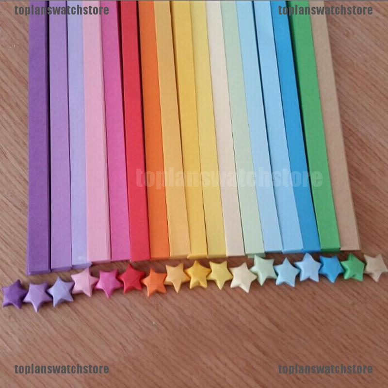 Origami Ngôi Sao May Mắn Dải Giấy Gấp Ruy Băng Giấy Màu Sắc