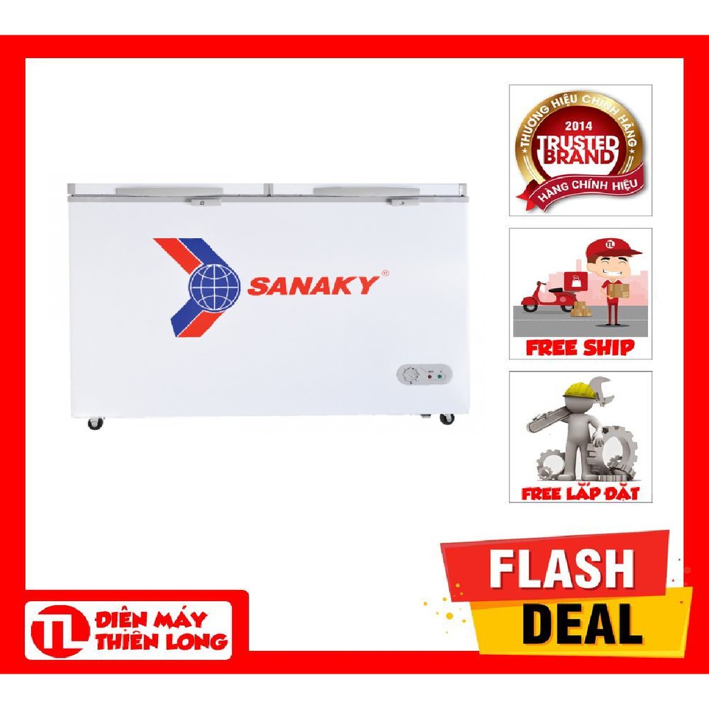 Tủ Đông Sanaky VH-285W2 - 2 NGĂN 1 ĐÔNG 1 MÁT,2 CÁNH,220 LÍT