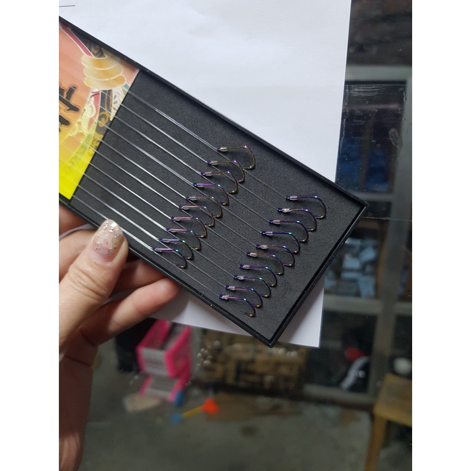 Thẻo câu cá, lưỡi câu cá đôi buộc sẵn Titan - 7 màu không ngạnh chuyên câu đài, săn hàng khủng