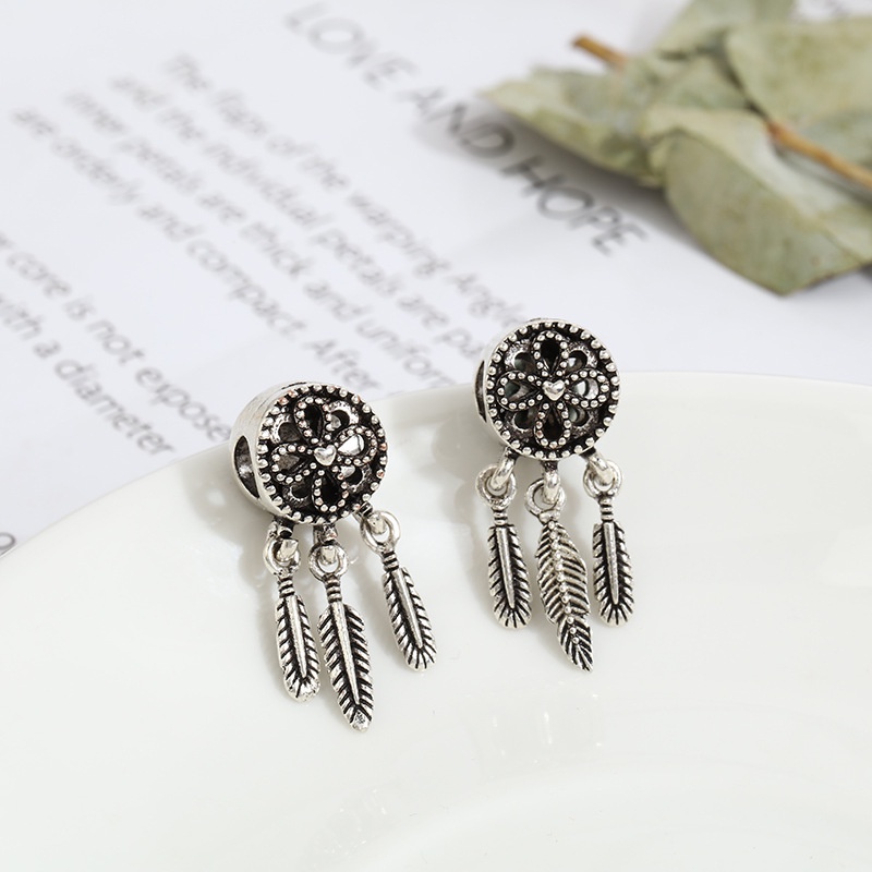 Vòng Tay / Vòng cổ Mặt Hình Dream Catcher Màu Tím DIY