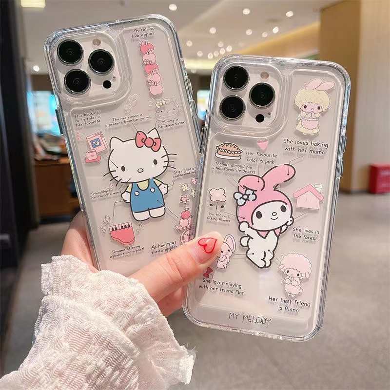 Ốp Điện Thoại Trong Suốt Hình Hello Kitty Melody Cho iphone 14 Pro Max 11 13 7 8 Plus 12 13Pro Max X XS Max 7 8 SE 2020