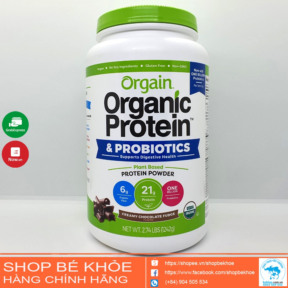 Orgain Protein organic - Sữa hữu cơ thực vật SuperFood Protein powder, Vanilla Bean Vegan, Non GMO