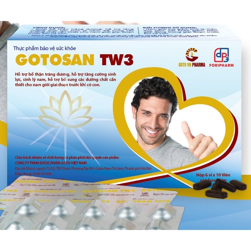 Gotosan tw3 - Tăng cường chức năng sinh sản nam giới - Hàng chính hãng.