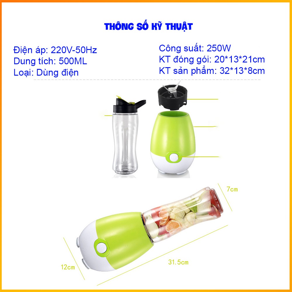 Máy xay sinh tố mini đa năng 500ml – MIAN MART