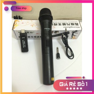 Micro Karaoke Không Dây Cho Loa Kéo Daile V10 (Đen) - Hỗ Trợ Các Thiết Bị Có Jack Cắm 3.5mm Và 6.5mm