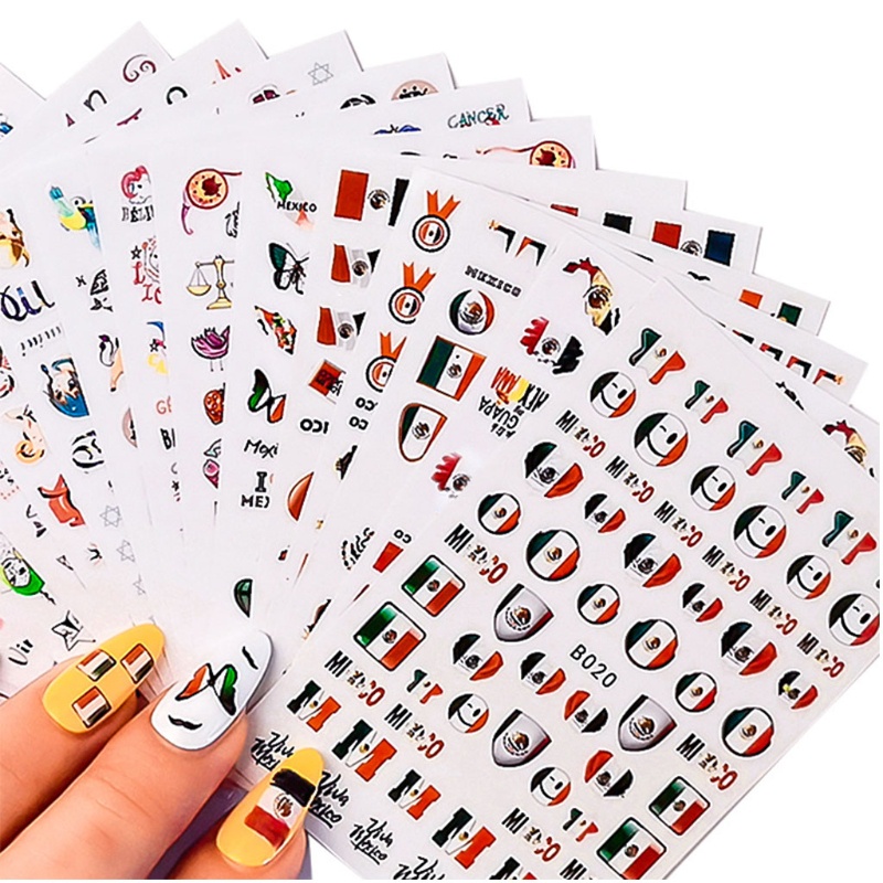 Set 6 / 12 Miếng Dán Họa Tiết Hoạt Hình 3D Trang Trí Móng Nghệ Thuật