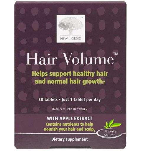 Hair Volume New Nordic chăm sóc tóc chắc khỏe, mọc tóc nhanh, ngăn ngừa rụng tóc, Hộp 30 viên | Thế Giới Skin Care