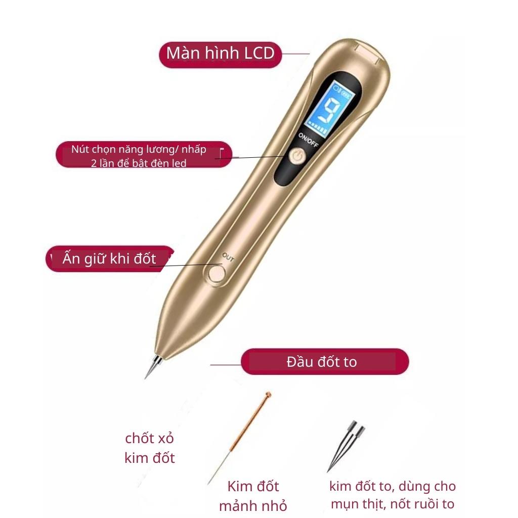 Máy đốt nốt ruồi , đốt mụn thịt tàn nhang mini cầm tay G3 9 cấp độ tặng kèm kim, mặt nạ - Dinh Dinh Máy làm đẹp