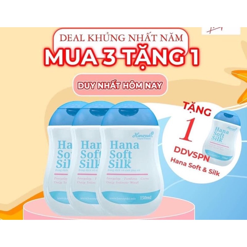 DUNG DỊCH VỆ SINH HANA SOFT SIK CHÍNH HÃNG, TẶNG KÈM MẶT NẠ NHAU THAI CỪU NHẬT BẢN