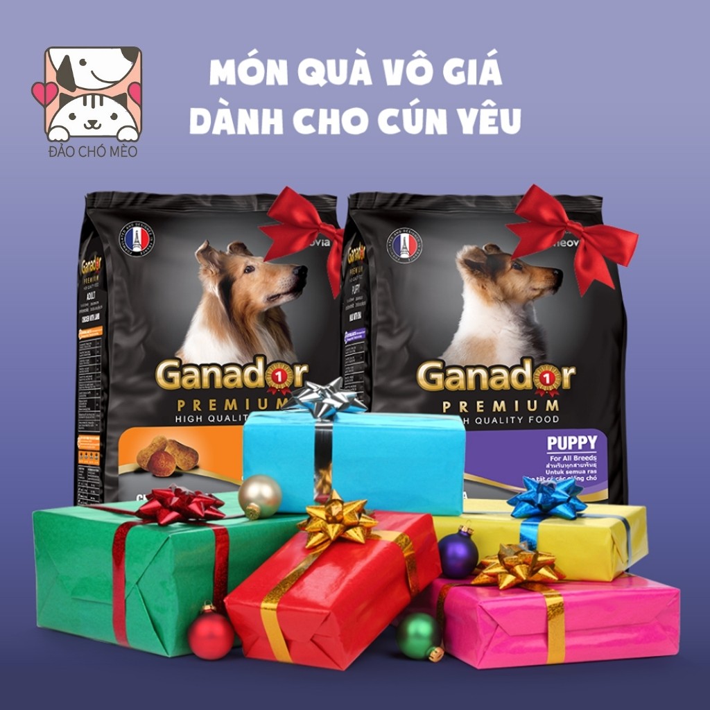 [Mã PET50 giảm 10% - tối đa 50K đơn 250K] Thức ăn cho chó Gói 400gr Thức ăn cho chó Ganador - FIB's - adult - puppy