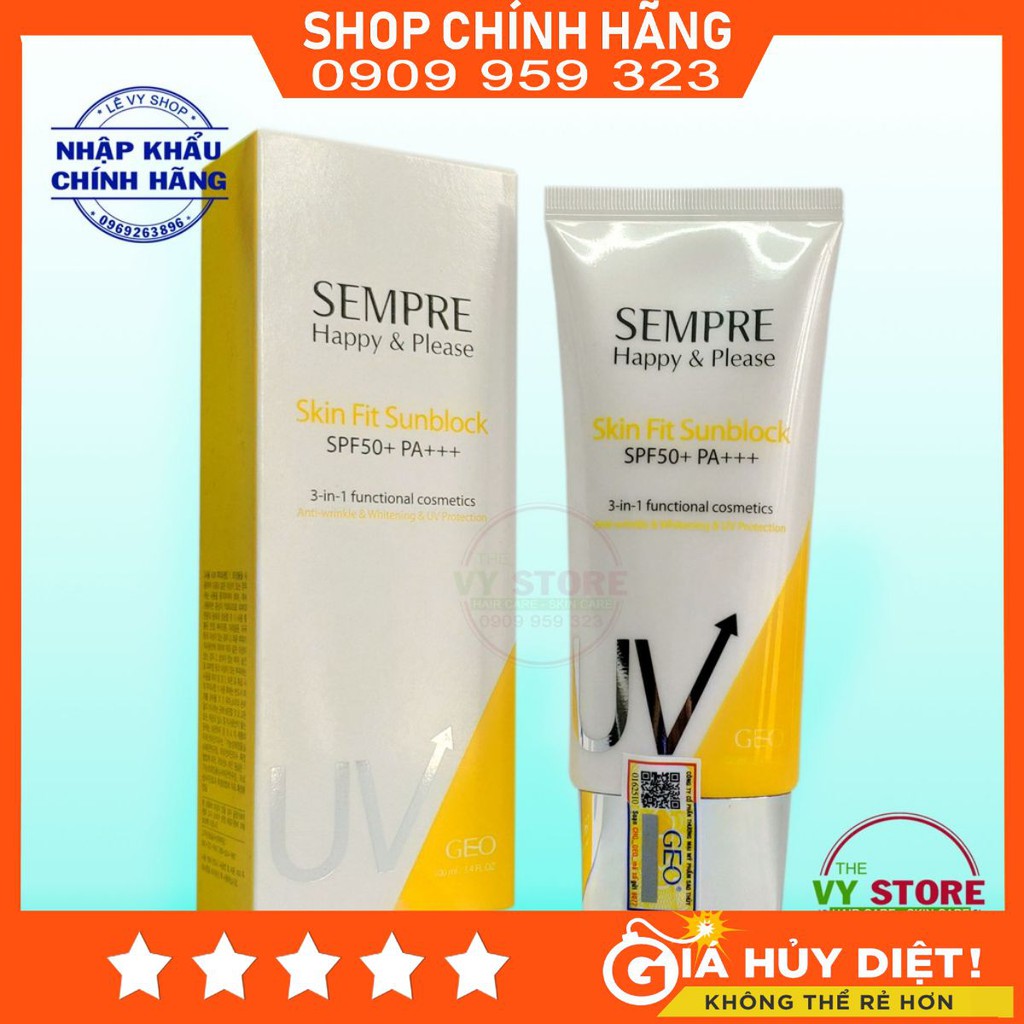 Chính hãng Cty Sao Thủy PP - Kem chống nắng GEO SEMPRE SPF50+, PA+++