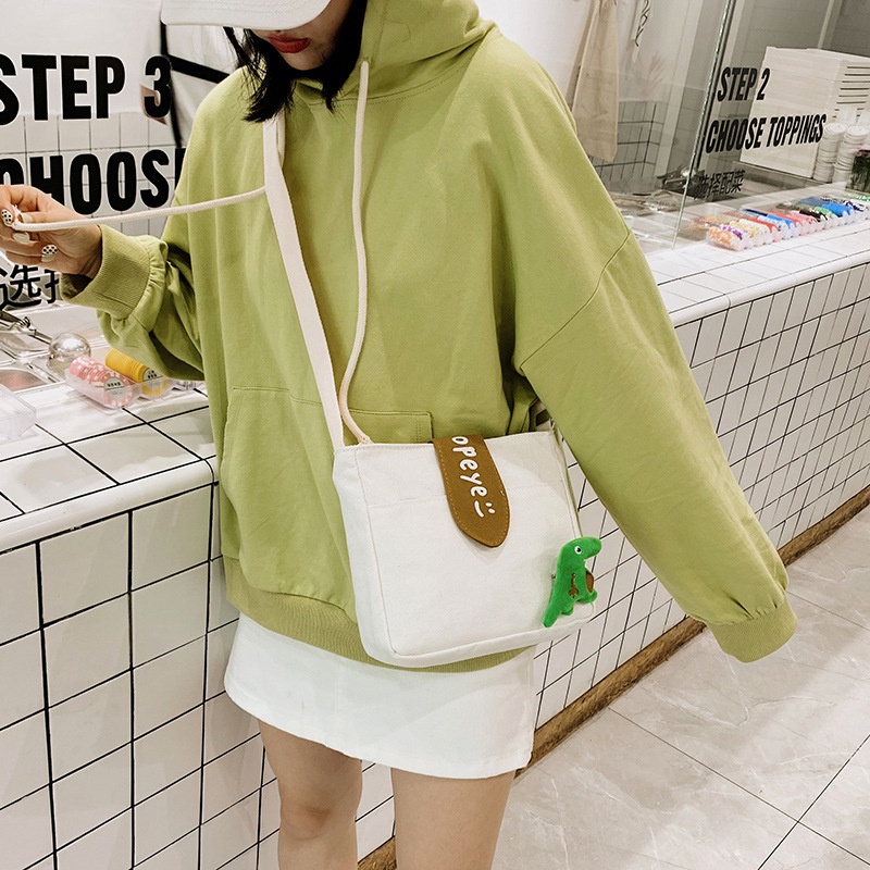 ENVIROSAX Túi đeo vai vải canvas in chữ thời trang trẻ trung cho nữ