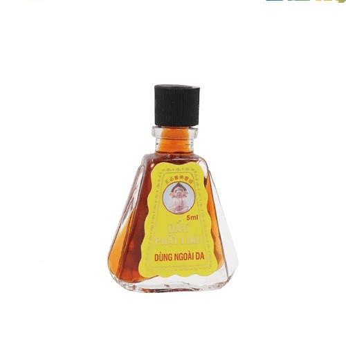 Dầu gió phật linh 5ml và 1,5 ml, dùng xoa ngoài da khi cảm, ho, sổ mũi, nhức đầu, say nắng, trúng gió