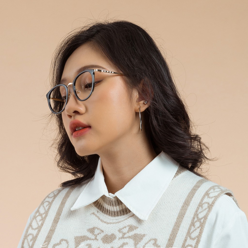Gọng kính cận nam nữ lắp cận sẵn kính mắt mèo đổi màu, chống ánh sáng xanh - GZ9237 Eyepro