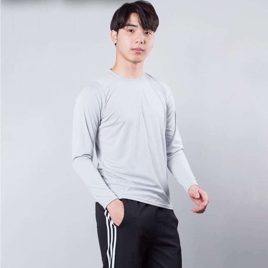 Áo thun nam tay dài thể thao cổ tròn vải thun lạnh cao cấp mặc nhà đi chơi AGN