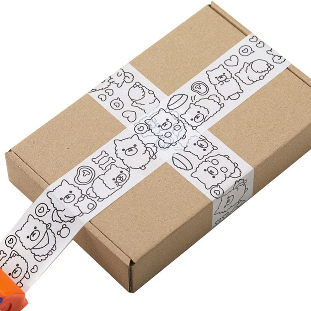 Hộp Cuộn Băng Keo Dán Hoạ Tiết Hoạt Hình Cún Con Xinh Xắn