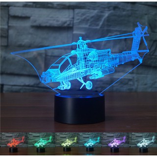 Đèn Led chiếu 3D hình máy bay trực thăng và phụ kiện đi kèm