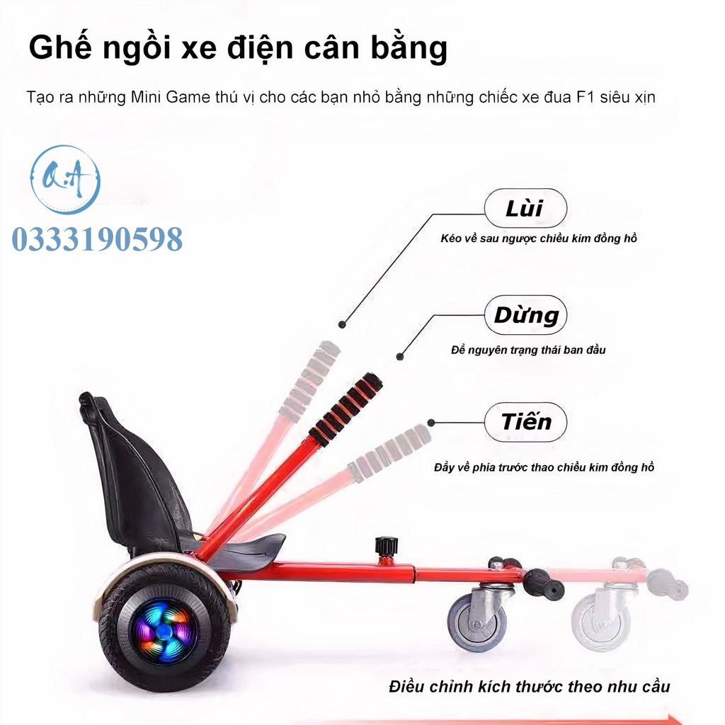 [FREESHIP] Ghế ngồi xe điện cân bằng 2 bánh  HOVERKART ✨ thích hợp mọi loại xe cân bằng 6.5 ; 8 ; 10 inch