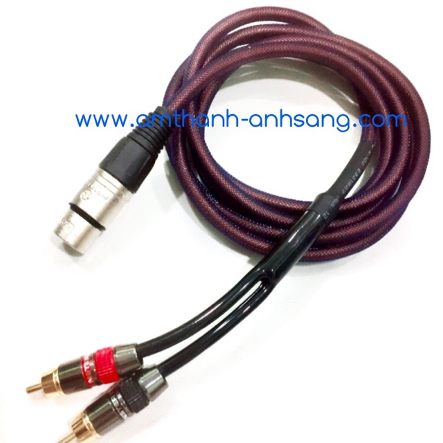 Dây Jack chia cano cái ra 2 Jack hoa sen, dây vang số ra loa Sub