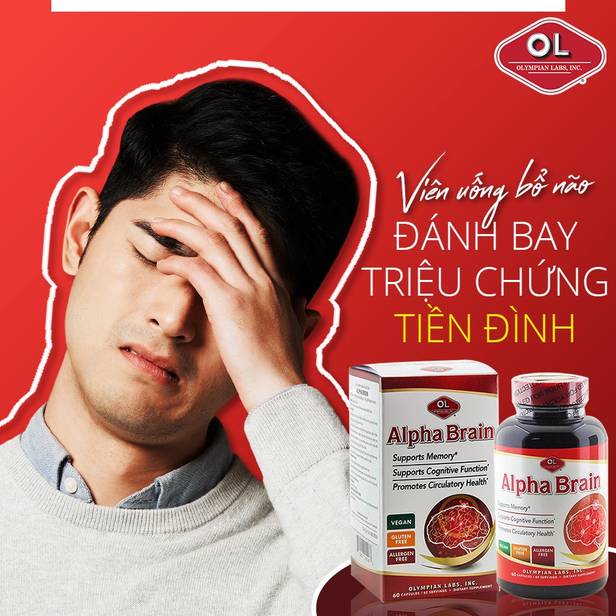 Alpha Brain bổ não, tăng cường trí nhớ, tập trung  từ Olympian Labs Mỹ Hộp 60 viên từ Ginkgo biloba 120mg
