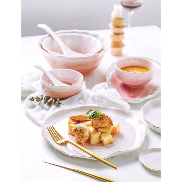 Bộ bát đĩa pastel Nebulea phong cách Bắc Âu hiện đại