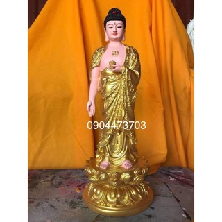 Tượng A Di Đà đứng cao 40cm sơn vàng chất lượng - LHADD40