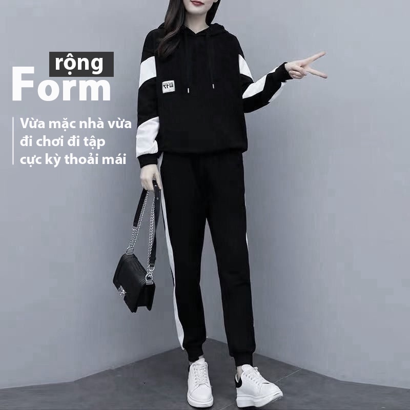 Bộ Quần áo thu đông nam nữ UNIFUN mã KC-P dáng thể dục thể thao hàn quốc đẹp bao gồm áo khoác hoodie và quần jogger