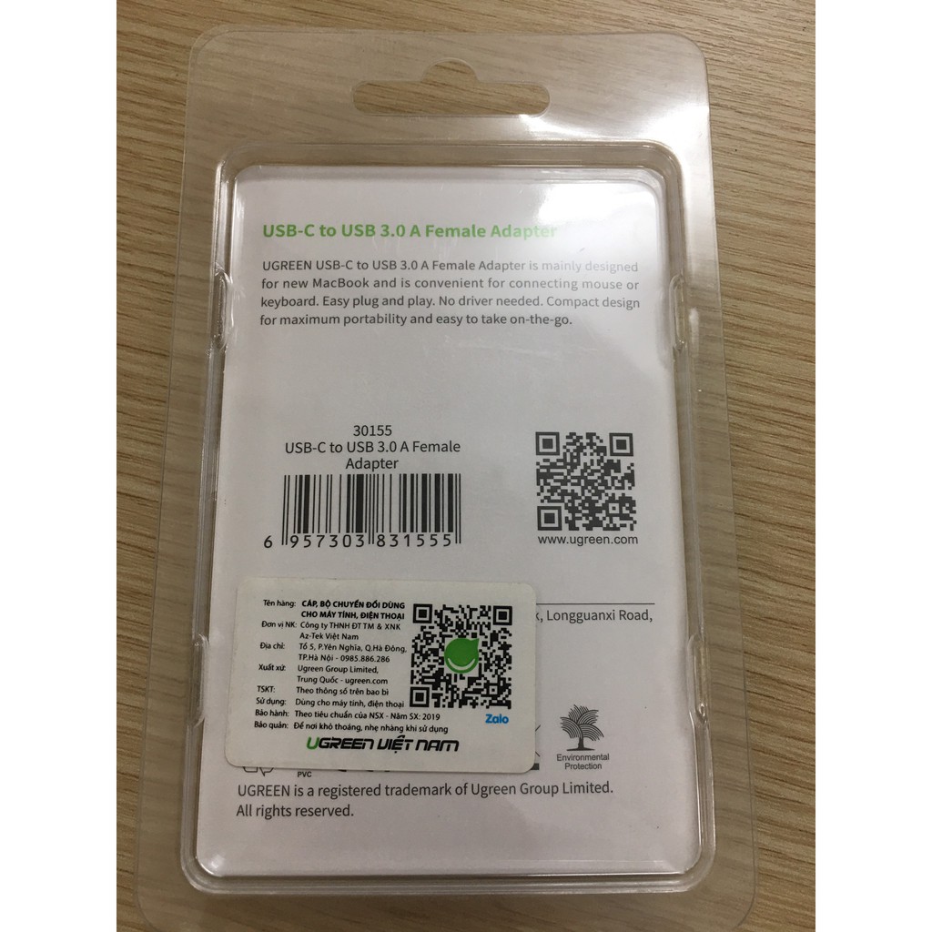 Đầu chuyển Type-C to USB 3.0 Ugreen 30155 chính hãng | BigBuy360 - bigbuy360.vn