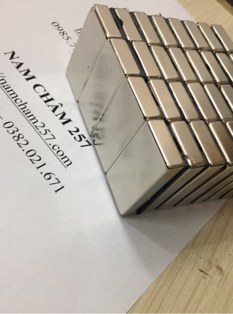 Nam châm viên khối 50x25x10mm siêu mạnh, loại nam châm trắng đất hiếm 50x25x10mm lực hút siêu mạnh