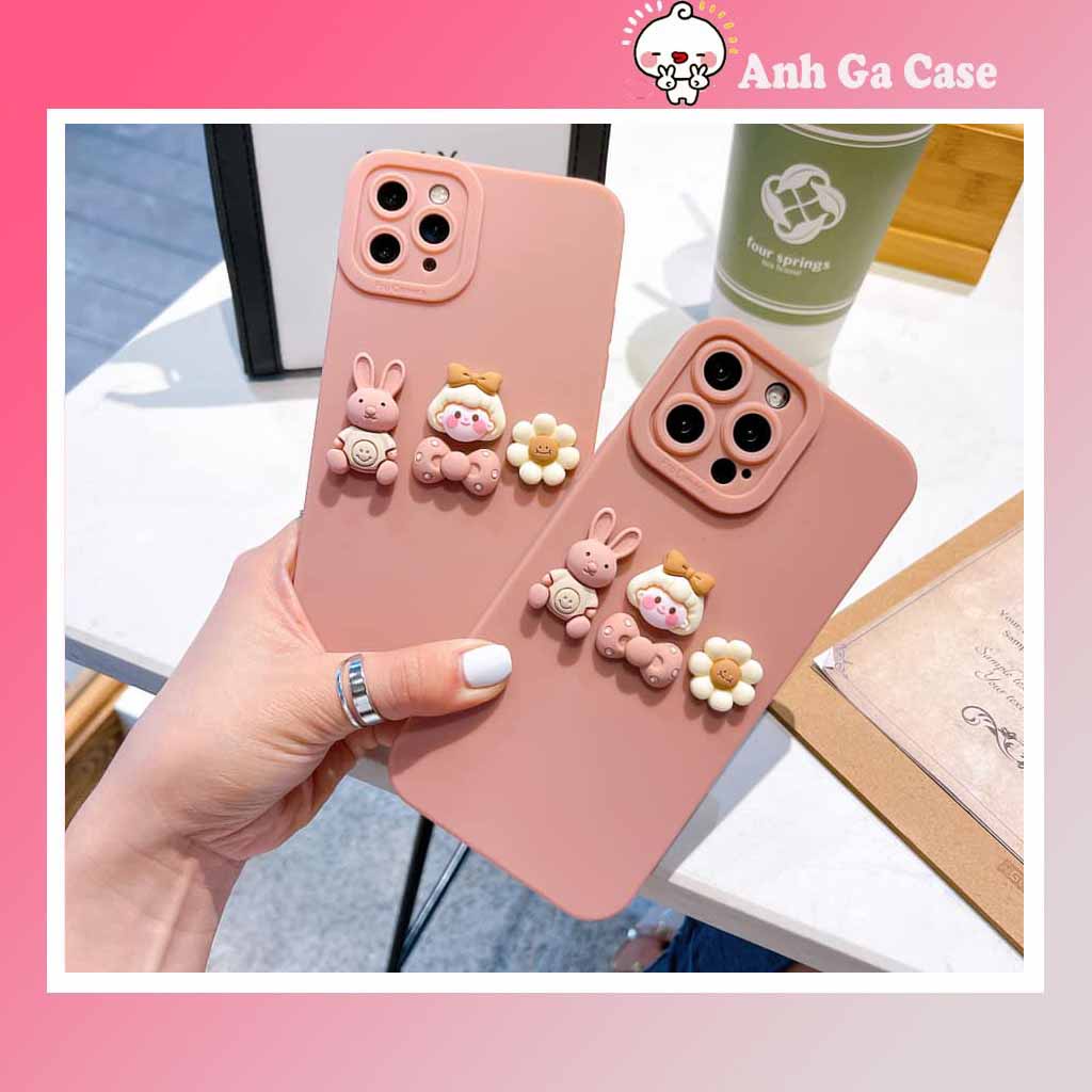 Ốp lưng iphone TPU VIỀN VUỒNG PRO GAME HỒNG ĐẤT NHÁM THỎ HỒNG,CÔ GÁI,BÔNG HOA