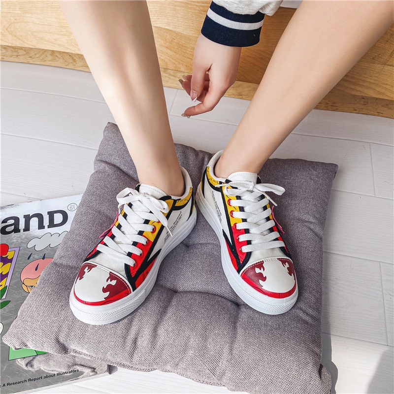 Giày Thể Thao Canvas Cổ Thấp In Họa Tiết Anime Demon Slayer-Yanzhu Thời Trang Cho Học Sinh size 35