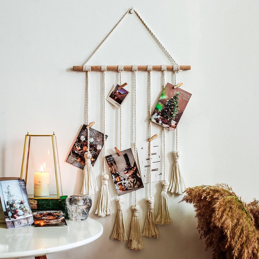 Dây treo ảnh khung ảnh treo tường vintage treo postcard ảnh trang trí dán tường poster bưu thiếp decor phòng ngủ bàn học