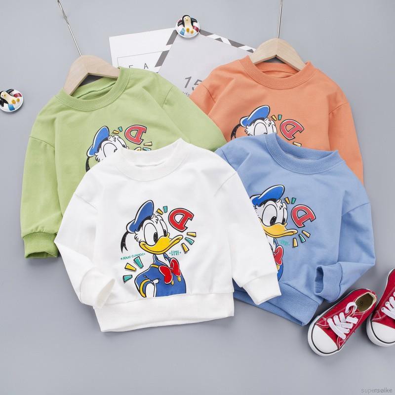 Áo Hoodie Vải Cotton In Hình Hoạt Hình Đáng Yêu Cho Bé