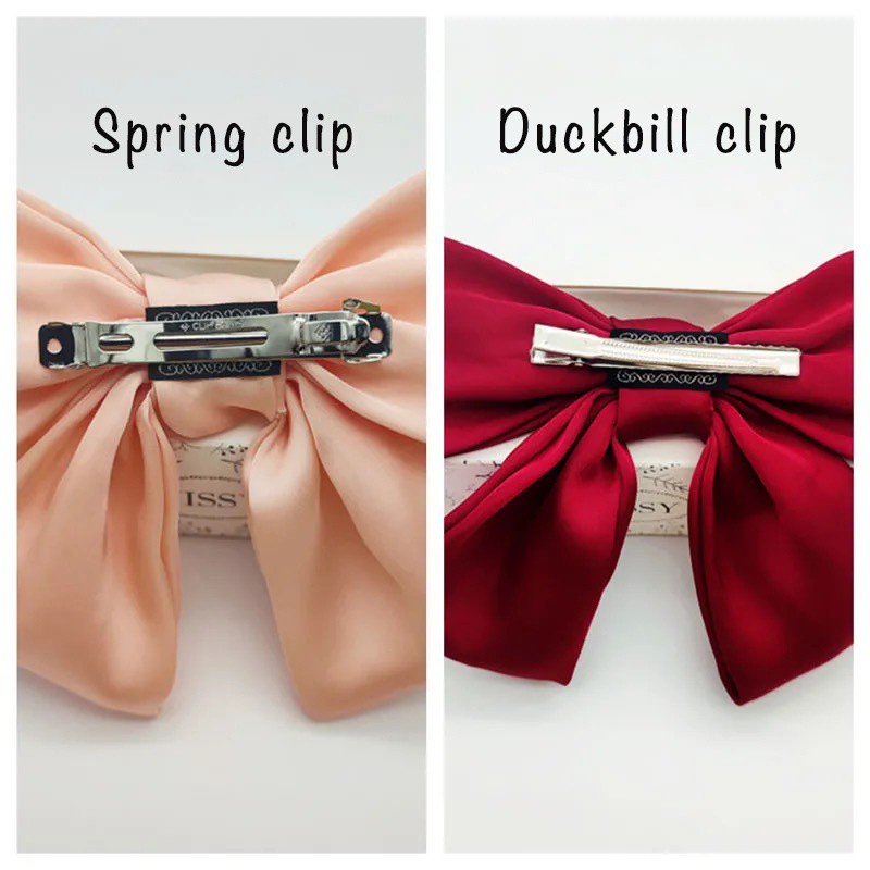 Kẹp Tóc Nơ Chất Liệu Vải Satin Phong Cách Hàn Quốc Thanh Lịch