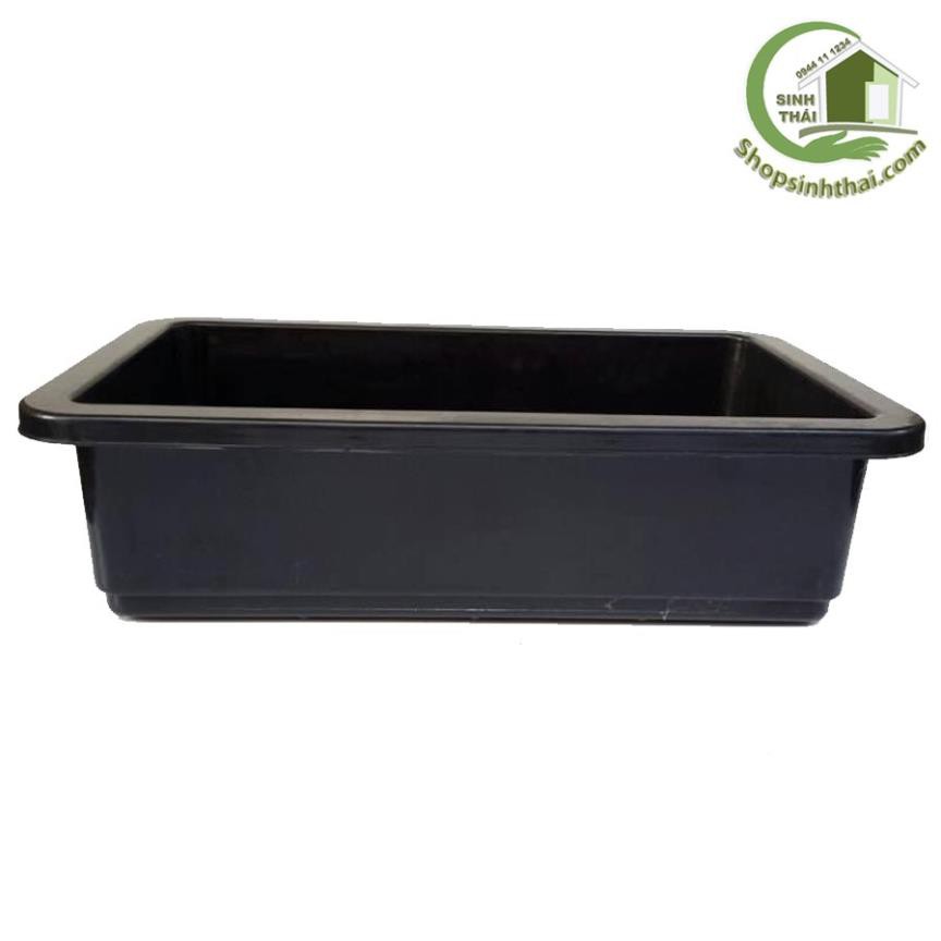 Khay chậu nhựa trồng rau thông minh 2 đáy màu đen 67x43x15cm