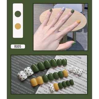 Xả combo 12 bộ móng tay giả thời trang 24m kèm keo dán R005
