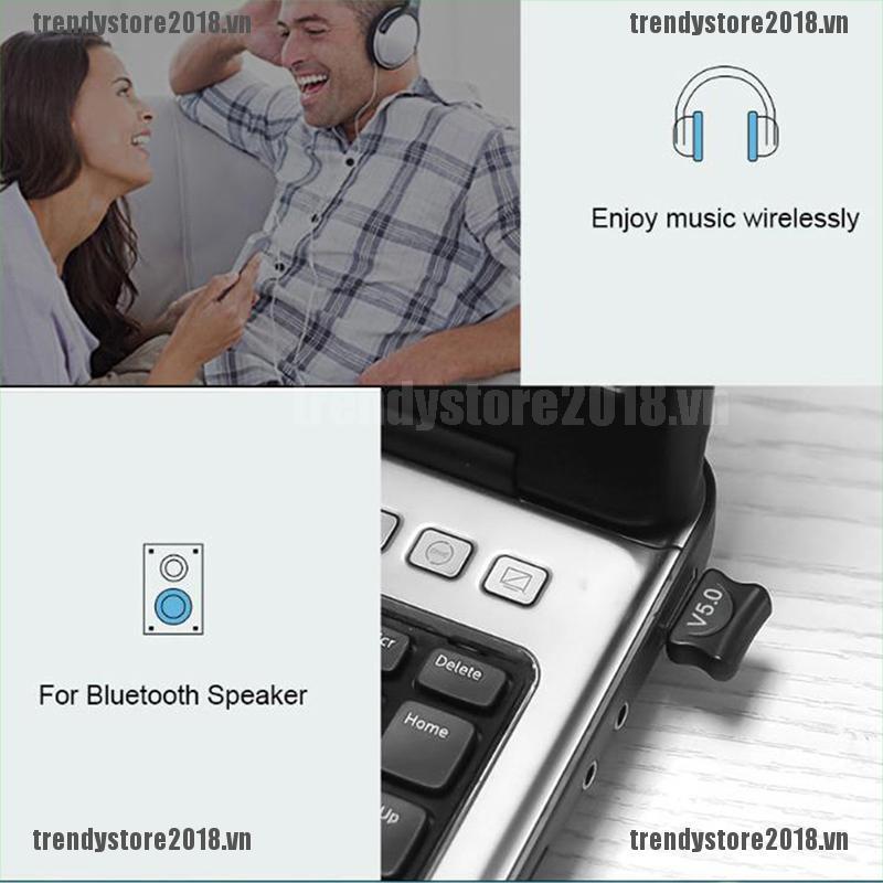 TREND 1Pc USB Bluetooth 5.0 Adapter Transmitter Receiver Audio Wireless for PC Laptop