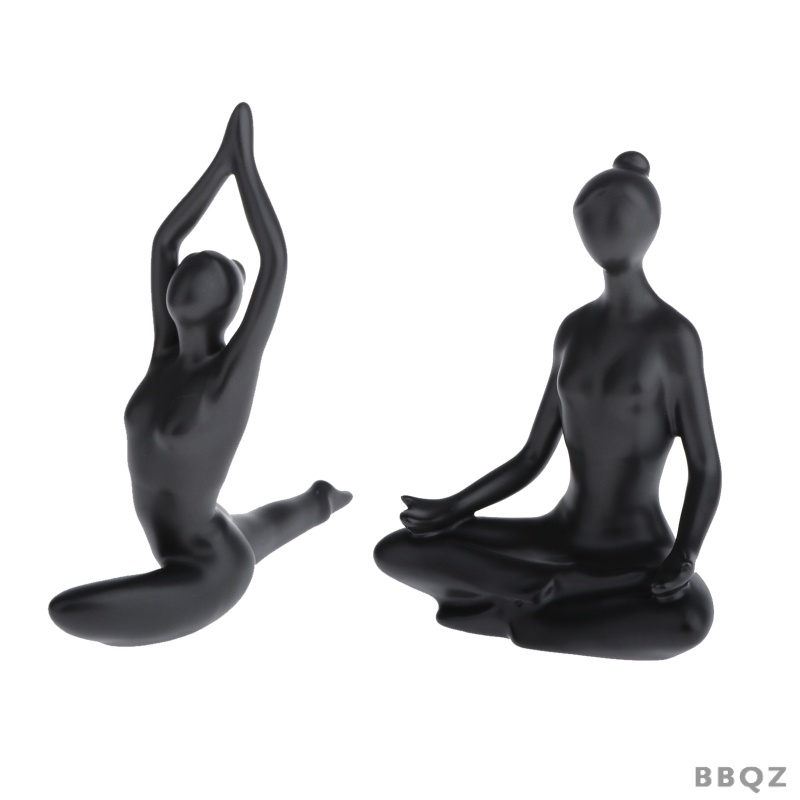 Bộ 2 tượng cô gái tập yoga dùng để trang trí văn phòng