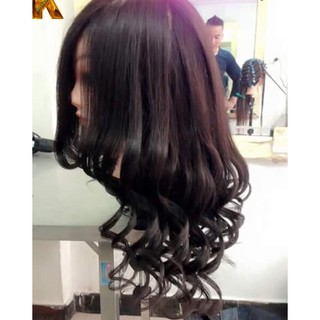 [90%Tóc Thật]Đầu Manocanh Cho Thợ Tóc
