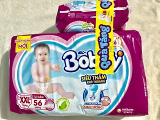Tã dán Bobby siêu mỏng XXL56/XL62/L68/M76 (Mẫu trà xanh)