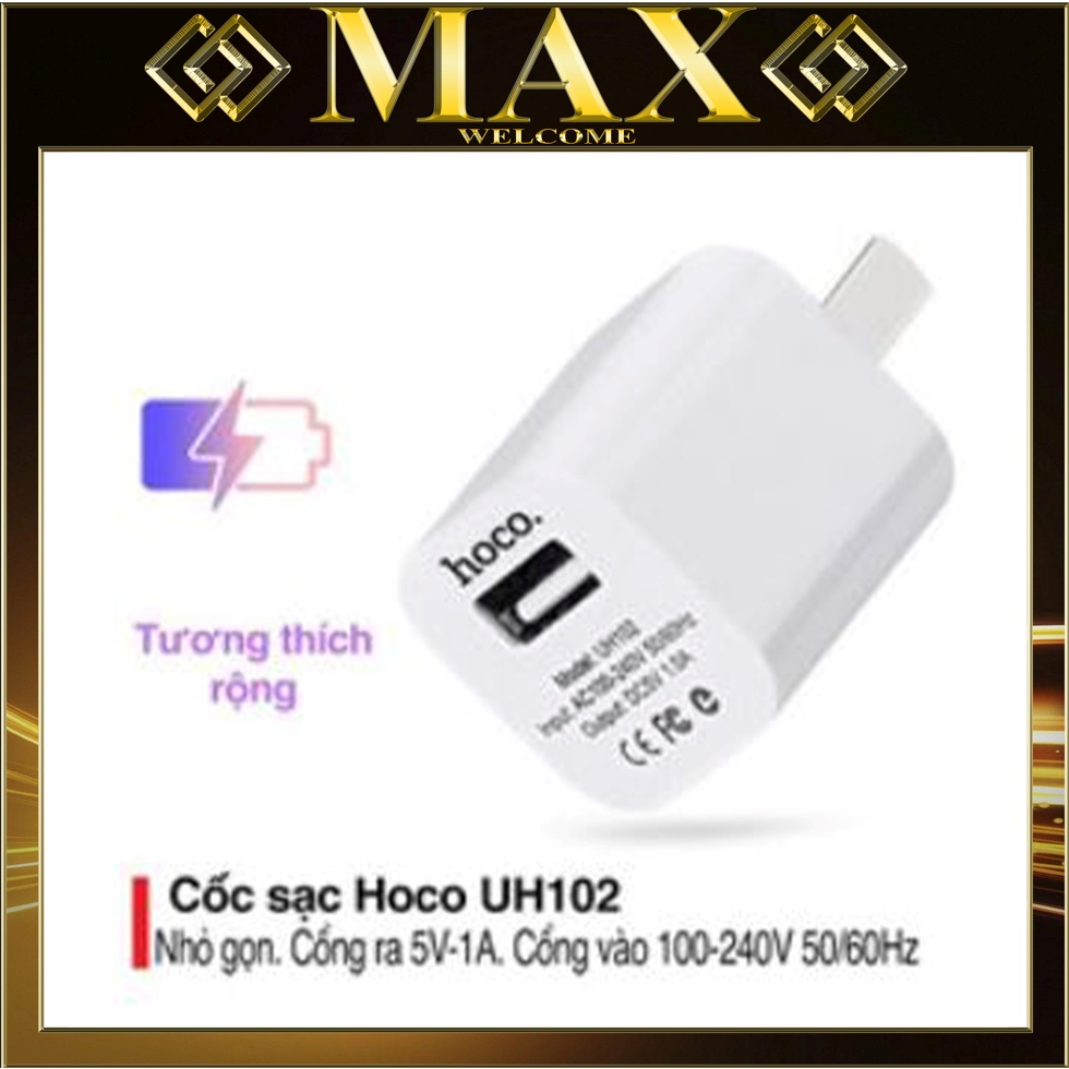 Củ Sạc HOCO UH102 Chính Hãng, Hỗ Trợ Sạc Nhanh, tương thích cho các dòng điện thoại Iphone SamSung Oppo/Max