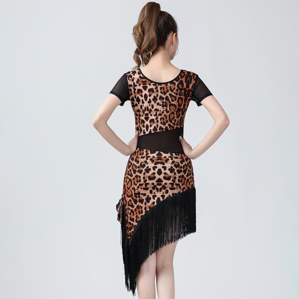 Đầm Khiêu Vũ Latin Phối Lưới Họa Tiết Da Báo Quyến Rũ Cho Nữ | BigBuy360 - bigbuy360.vn