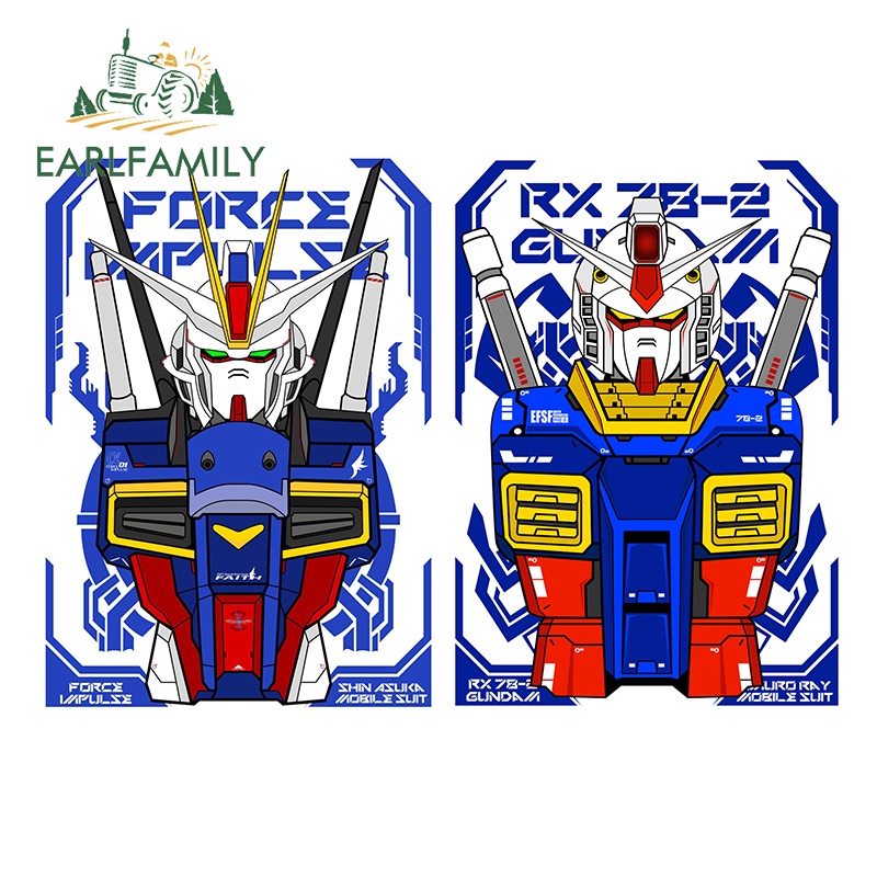 Earlfamily 13cm x 9.1cm gundam car sticker decal thời trang scratch-proof rv caravan trang trí bảo vệ cửa xe