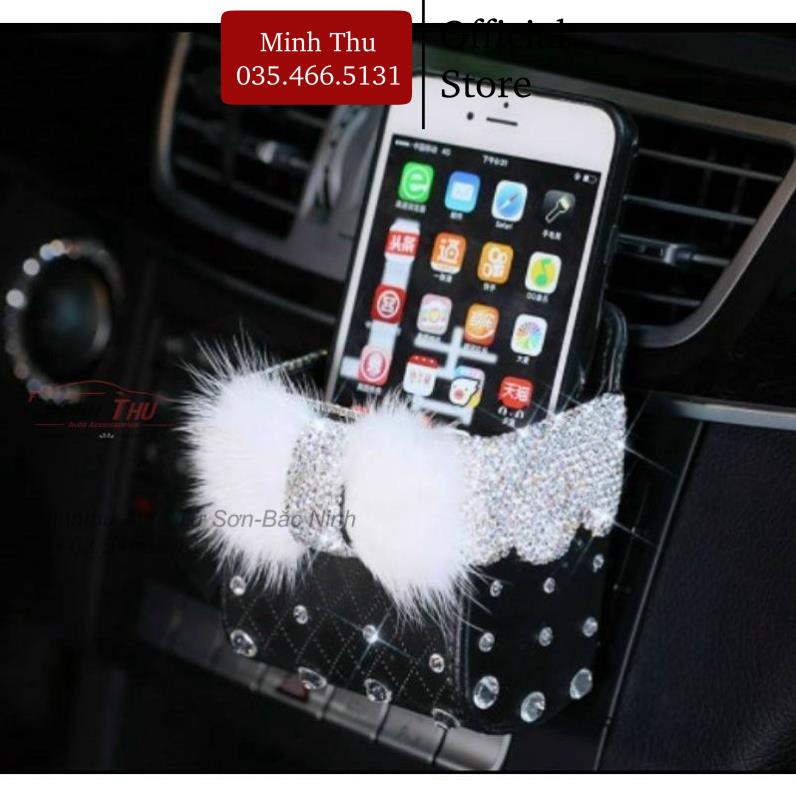 Kẹp Điện Thoại Ô Tô  Đính Đá - Gắn Cửa Gió Điều Hoà Trang Trí Nội Thất Xe Hơi Cao Cấp | BigBuy360 - bigbuy360.vn